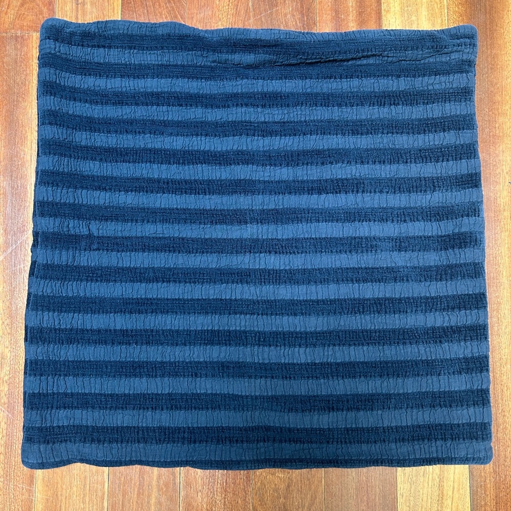 Pottery Barn Navy velvet textured striped pillow cover 20x20